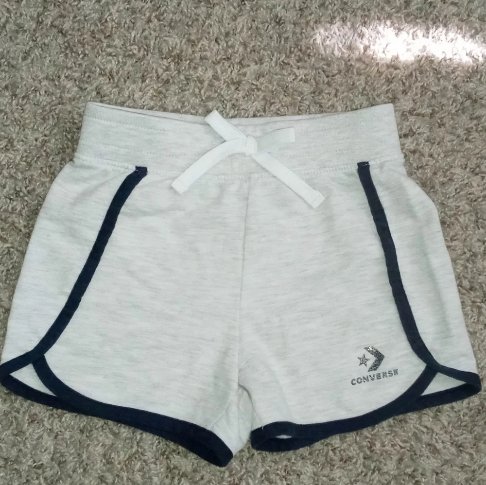 Converse Kids' Light Gray and Black Trim Shorts